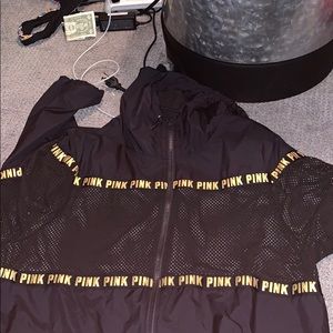 Black windbreaker